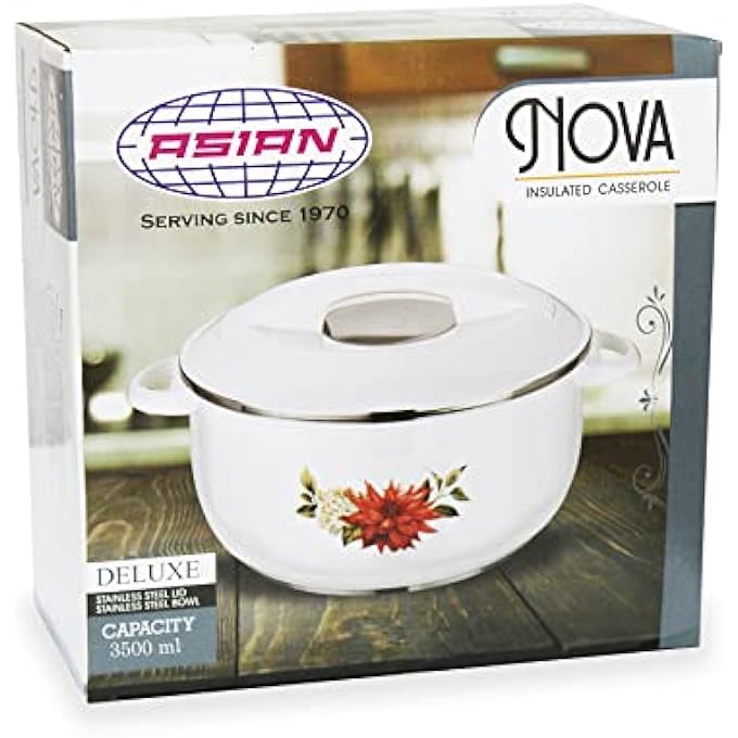 Asian Casserole Hotpot Stainless Steel Insulated Hot Pot Food Warmer Keeps Warm For Hours  Nova 3500 Ml Beige - Image 4