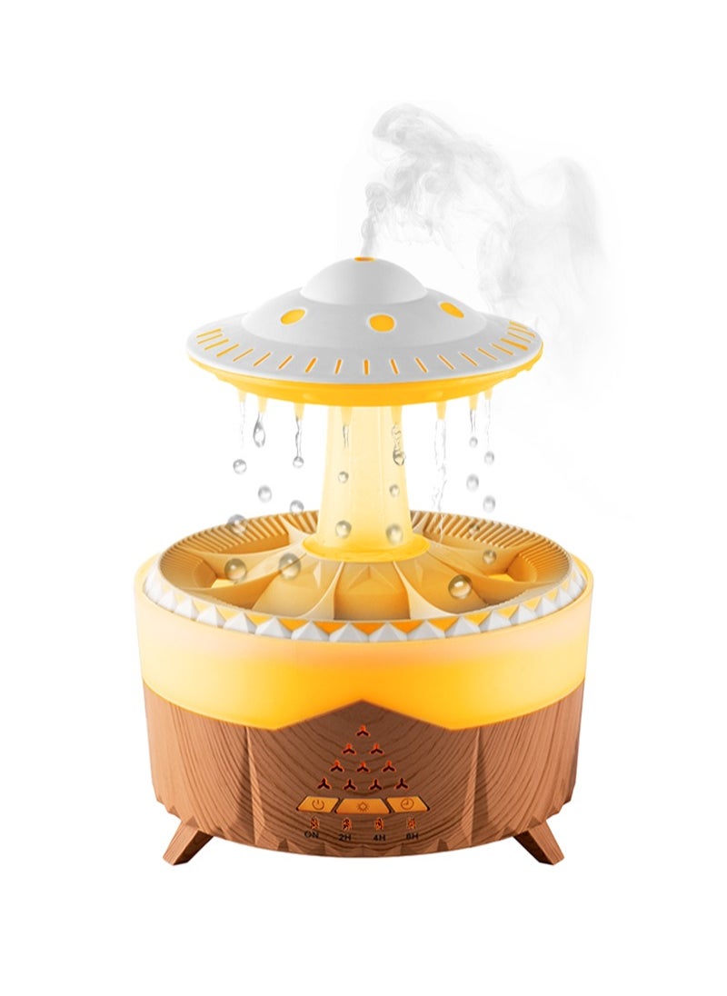 CITTA Multi-Functional Rain Cloud Aromatherapy Humidifier: 7-Color LED Night Light, Natural Rain Sound Machine, UFO Design Essential Oil Diffuser, Sleep Aid, Perfect for Home and Office Use  - Image 1