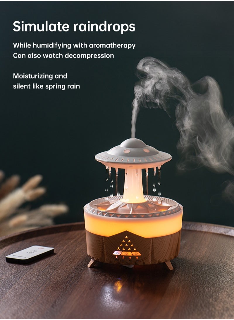 CITTA Multi-Functional Rain Cloud Aromatherapy Humidifier: 7-Color LED Night Light, Natural Rain Sound Machine, UFO Design Essential Oil Diffuser, Sleep Aid, Perfect for Home and Office Use  - Image 2