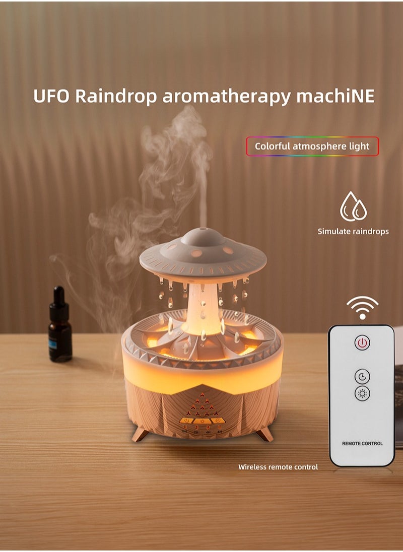 CITTA Multi-Functional Rain Cloud Aromatherapy Humidifier: 7-Color LED Night Light, Natural Rain Sound Machine, UFO Design Essential Oil Diffuser, Sleep Aid, Perfect for Home and Office Use  - Image 4