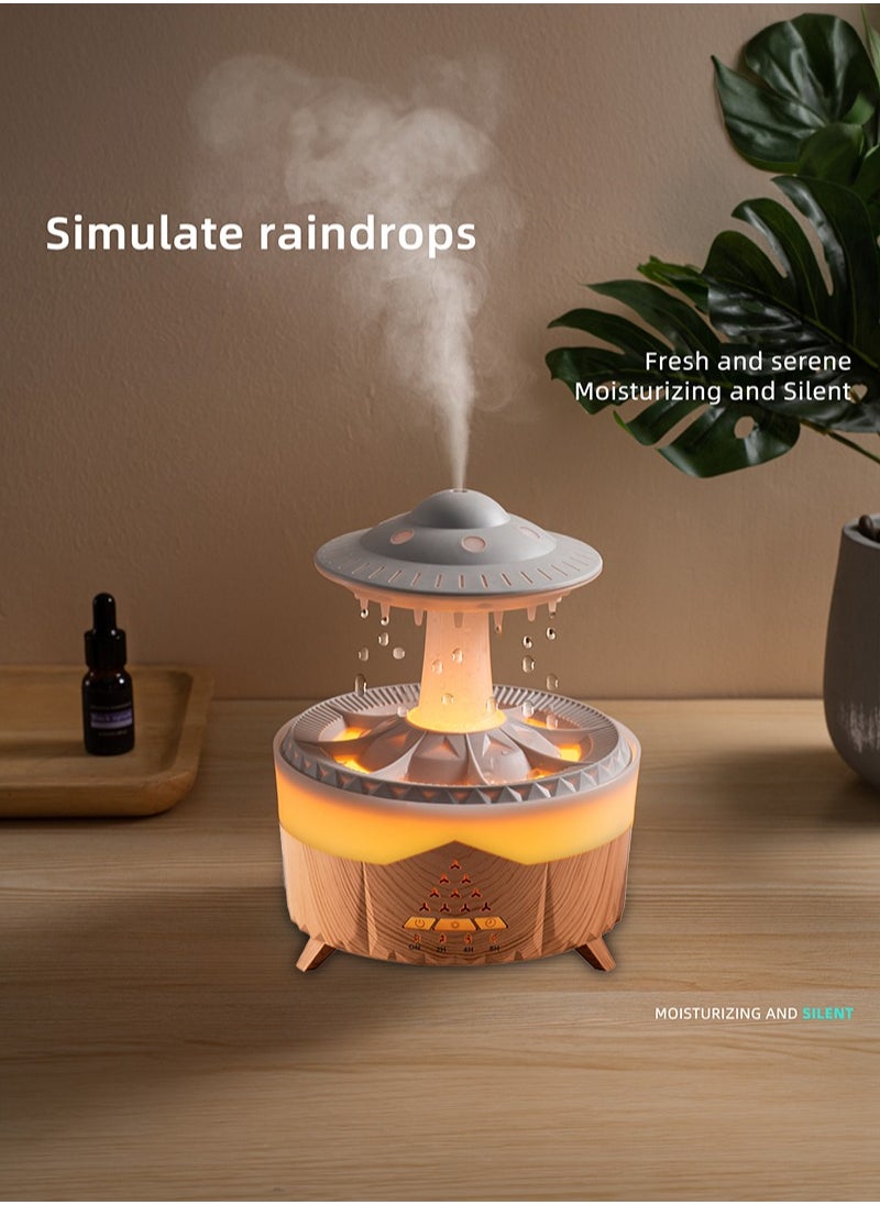 CITTA Multi-Functional Rain Cloud Aromatherapy Humidifier: 7-Color LED Night Light, Natural Rain Sound Machine, UFO Design Essential Oil Diffuser, Sleep Aid, Perfect for Home and Office Use  - Image 5