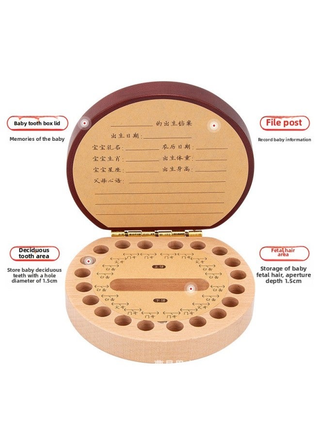 Loquat Solid Wood Teeth Box For Twelve Zodiac Baby Teeth Replacement Storage Box For Boys And Girls Teeth Hair Memorial Collection Box Magnetic Absorption-Color:Tiger-Specifications:Log Color 11.8cm*11cm*4 - Image 4