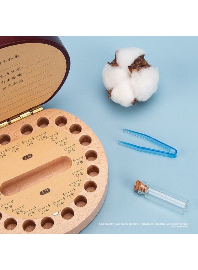 Loquat Solid Wood Teeth Box For Twelve Zodiac Baby Teeth Replacement Storage Box For Boys And Girls Teeth Hair Memorial Collection Box Magnetic Absorption-Color:Tiger-Specifications:Log Color 11.8cm*11cm*4 - Image 3