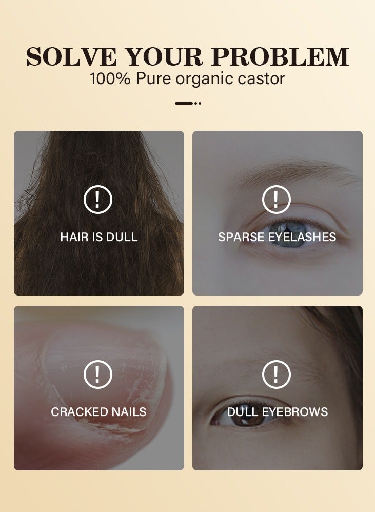 MOOYAM Organic Castor Oil, USDA Certified Organic, 100% Pure, Cold Pressed, Hexane Free, Stimulates Eyelash, Eyebrow and Hair Growth, Skin Moisturizer and Degreaser - 60ml - Image 3