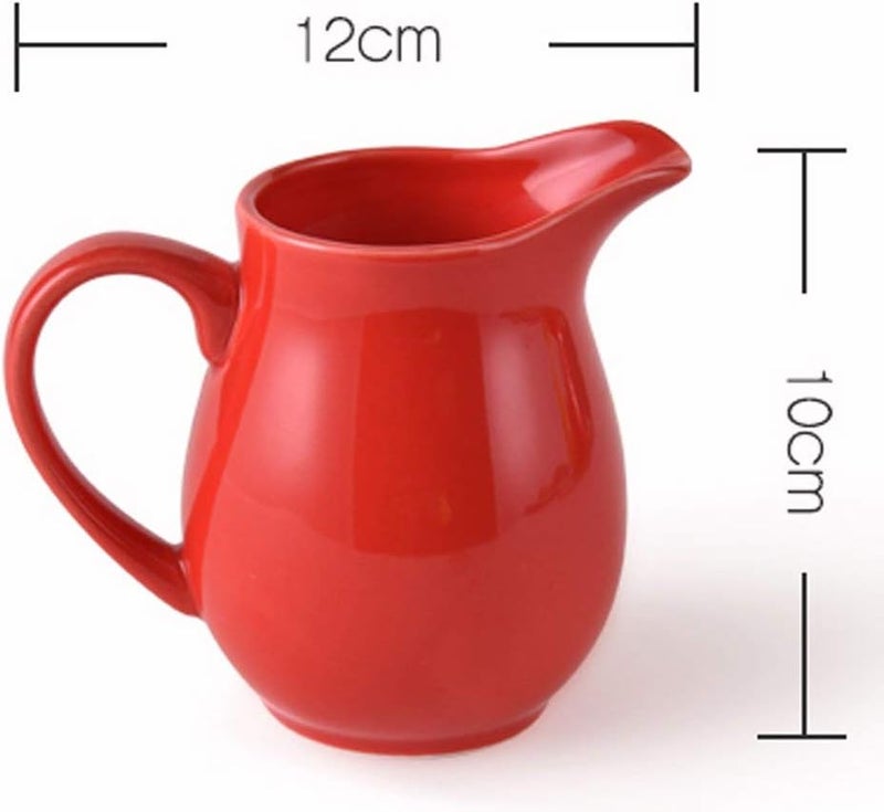 FUYU Ceramic Colorful Creamer with Handle, Coffee Milk Creamer Pitcher - Image 2