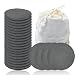Minasuki 24 Packs Reusable Cotton Rounds Washable Bamboo Charcoal Makeup Remover Pads Soft Reusable Face Pads for All Skin Types Cleansing with Cotton Bag No Waste - Image 2