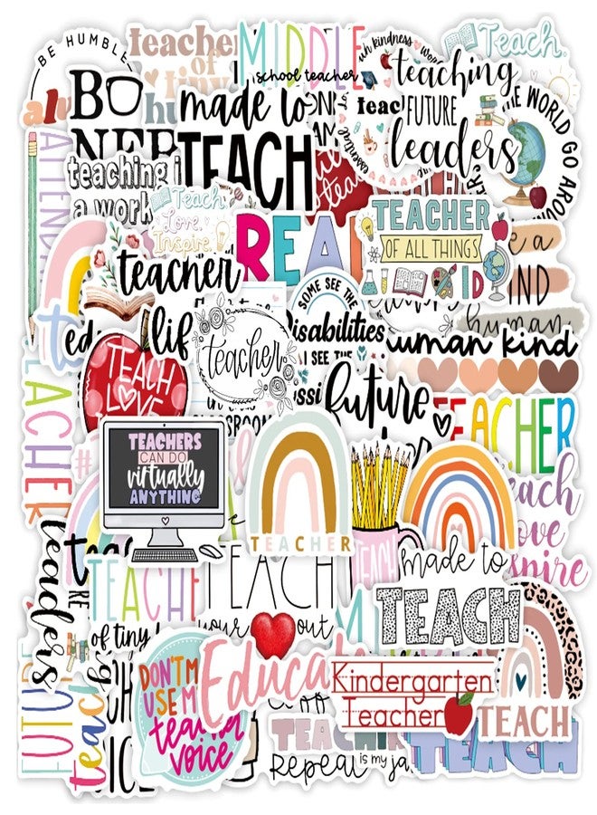 CAKOLINK Teacher Stickers 50 Pcs, Vinyl Waterproof Stickers for Laptop Water Bottles Notebook, Teacher Appreciation Gifts in Bulk - Image 1