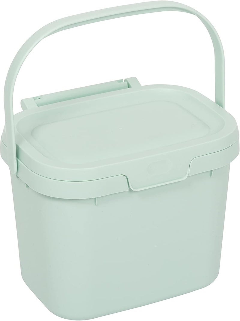 Addis Everyday Kitchen Food Waste Compost Caddy Bin, 4.5 Litre, Mist Soft Green, 518696 Low dust buildup - Image 1