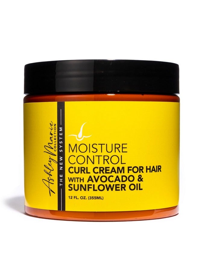 The Hair Diagram - He Hair Diagram Ashley Marie Moisture Control Curl Cream With Avocado & Sunflower Oil Natural Ingredients Anti Frizz Curly Hair Styling Cream Color Safe Paraben & Sulfate Free 12Oz - Image 1