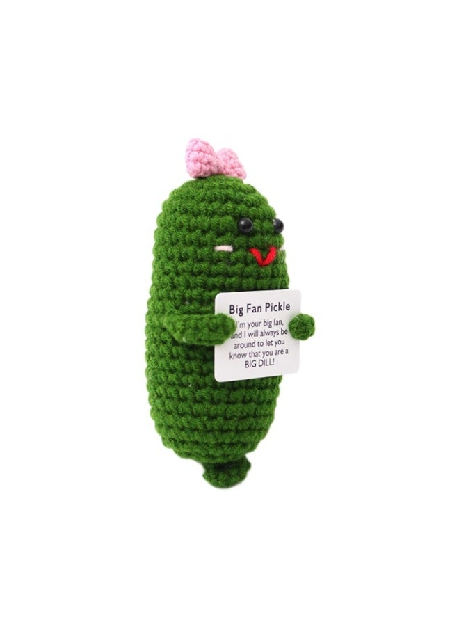 Generic - Explosions Finished Knitted Potato Positive Energy Cucumber Handmade Wool Woven Bee Doll Jewelry Pendant-Color:Potatoes With White Flowers L Card - Image 1
