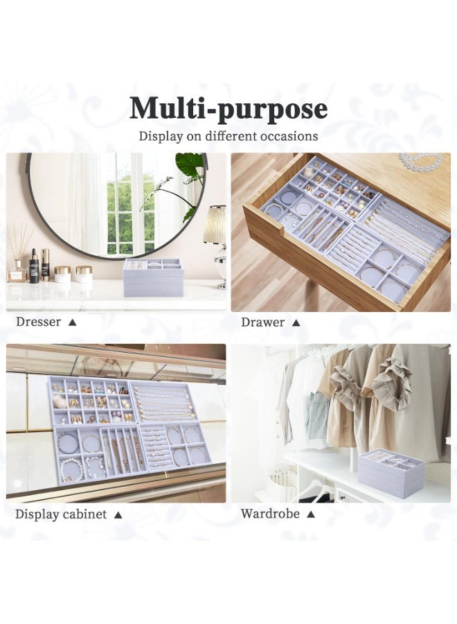 4-Piece Jewelry Organizer Trays – Storage for Rings, Earrings, Bracelets & Necklaces - Image 2