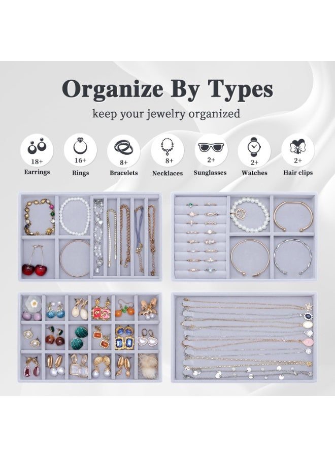 4-Piece Jewelry Organizer Trays – Storage for Rings, Earrings, Bracelets & Necklaces - Image 5