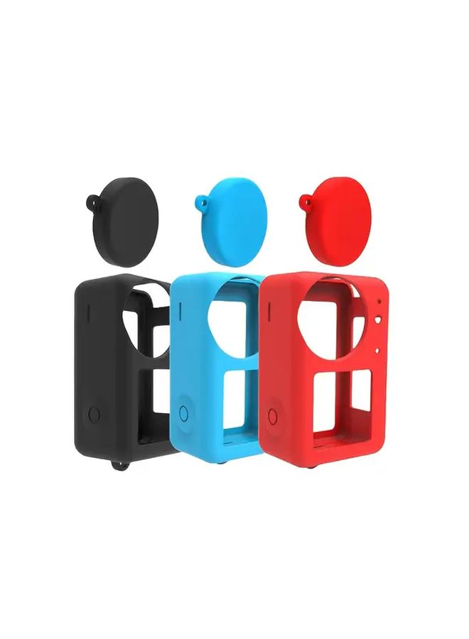 Red Shockproof Silicone Protective Case Cover With Lens Cap For Action Camera - Image 5