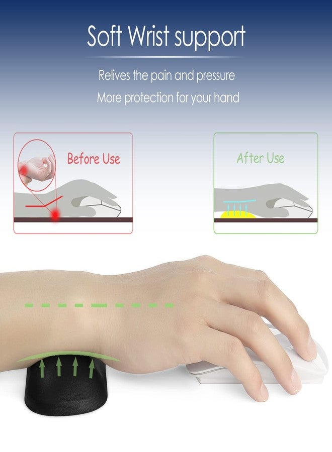 ProElife Wrist Support Mouse Wrist Rest Cute Gel Wrist Pad Soft Ergonomic Wrist Pillow Small Mat Relief Hand’s Pain with Anti-Slip Base for Office Home Computer Laptop Notebook Mouse Keyboard (Black) - Image 3