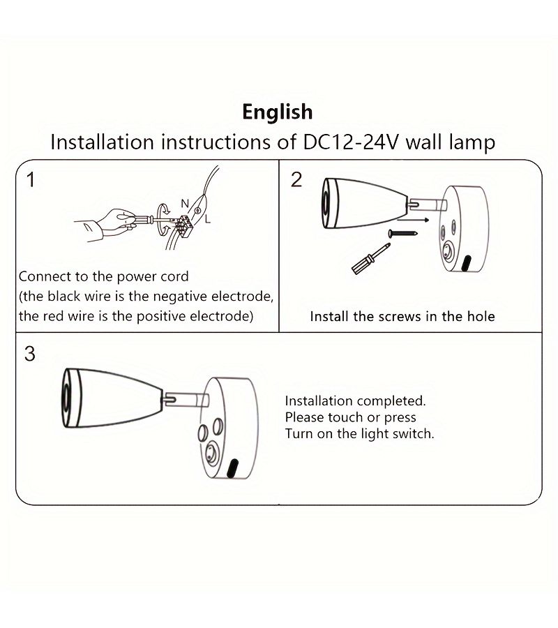 RV Reading Light DC12-24V Rotating LED Spotlight Silvery 3W Warm Light Hard Wired - Image 5