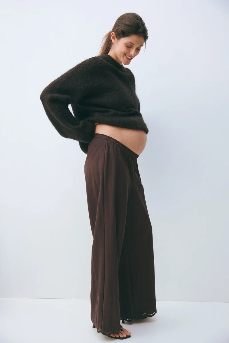 H&M  MAMA Scalloped pull-on trousers for Women | Best Price UAE