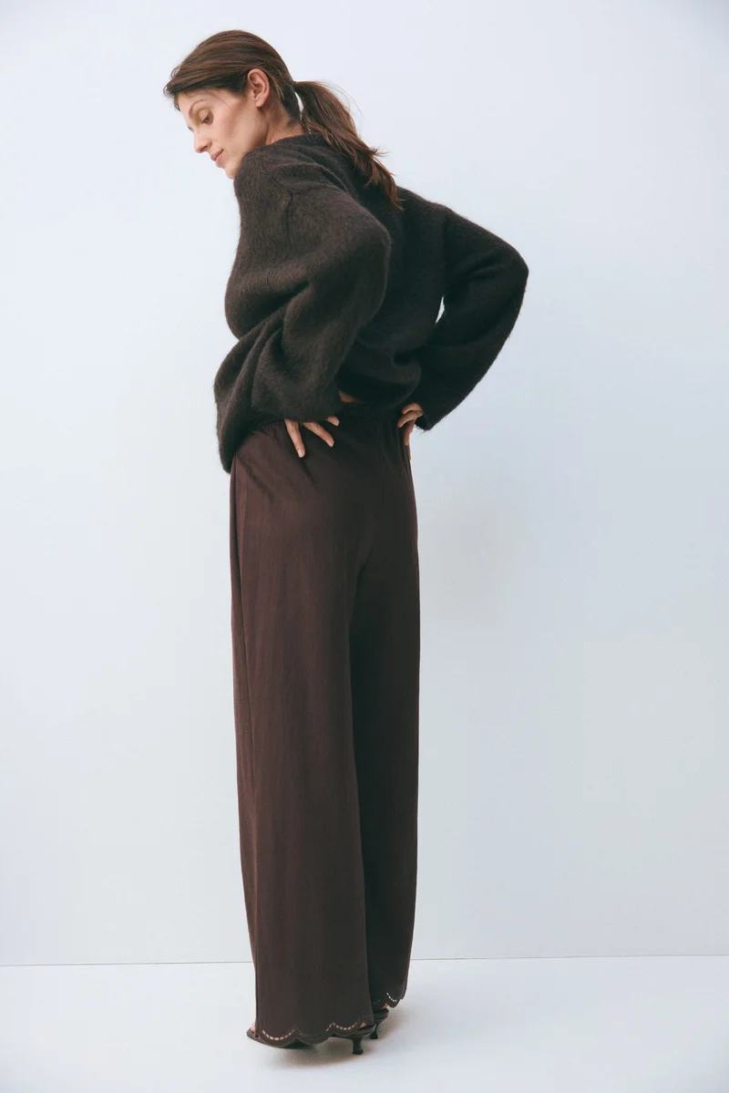 H&M  MAMA Scalloped pull-on trousers for Women | Best Price UAE