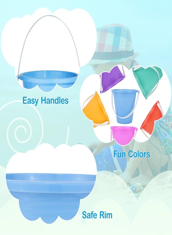 Holady 5'' Inch Sand Beach Buckets Pail with Shovels,Water Bucket for Beach Fun Great Summer Party Accessory(24 Bucket+24 Shovels) - Image 3