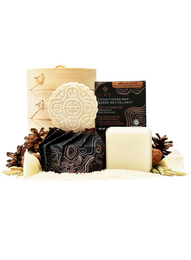 VIORI Native Essence Shampoo and Conditioner Bar Set and Bamboo Holder - Made with Rice Water for Hair Growth - Handcrafted Sulfate Free Shampoo and Conditioner - Image 1