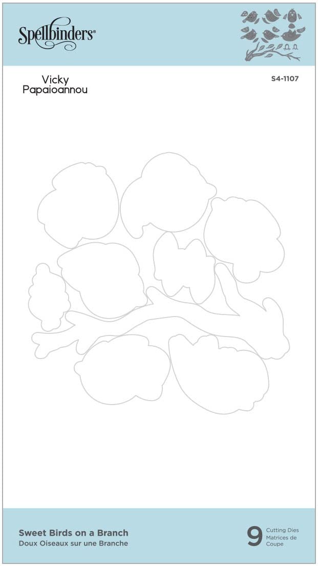 SPELLBINDERS PAPERCRAFTS, INC Spellbinders Etched Dies by Vicky Papaioannou-Sweet Birds On A Branch, Metal - Image 1