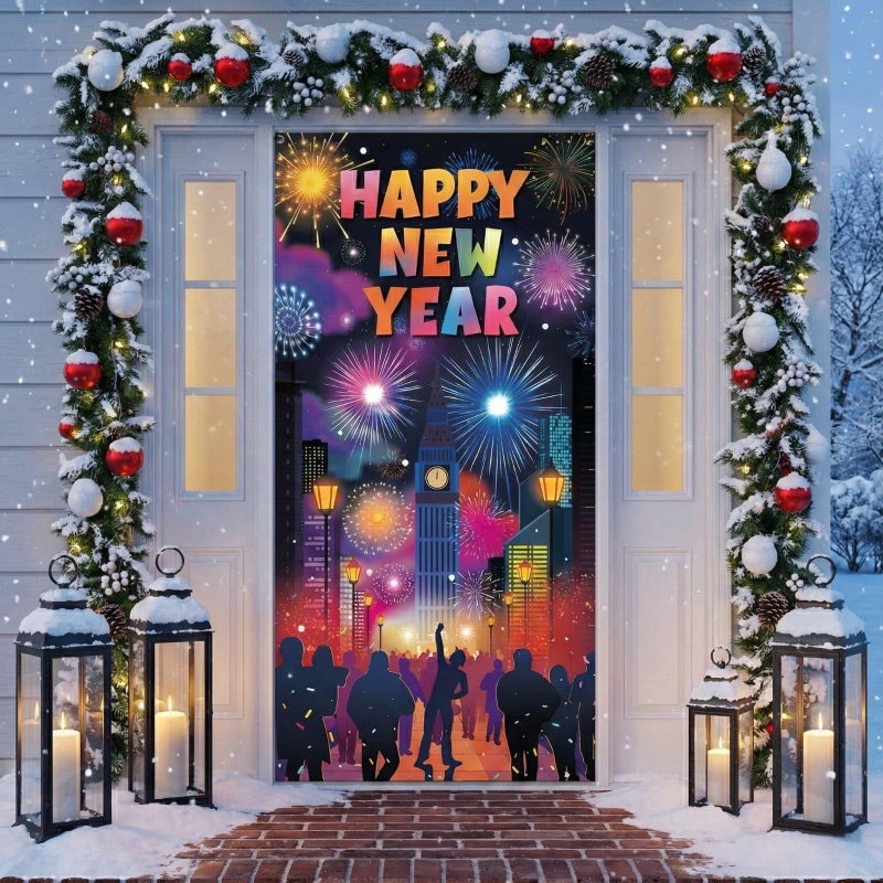 KatchOn, XtraLarge Happy New Year Door Cover - 74x36 Inch | Happy New Year Banner for Colorful New Years Decorations 2026 | Nye Banner for New Years Eve Party Supplies 2026 | NYE Decorations - Image 5