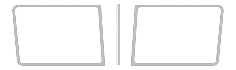 RoadWorks Stainless Steel 3 Piece Windshield Trim for Peterbilt Legacy Cab with 2 Piece Windhsield 19882020 30109