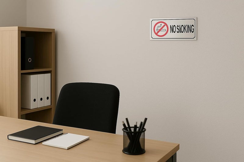 BUZZ COOL Metal No Smoking Stickers | No Smoking Sign Board Signage Sticker | Metallic Stainless Steel No Smoking Stickers for Wall, Doors Offices Malls etc. - Image 4