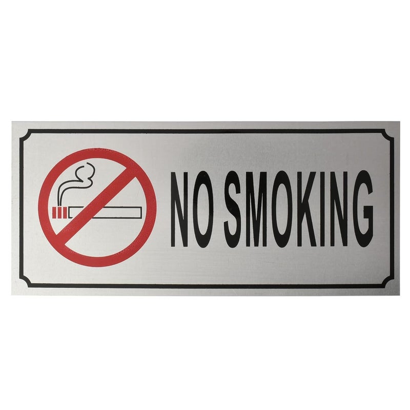 BUZZ COOL Metal No Smoking Stickers | No Smoking Sign Board Signage Sticker | Metallic Stainless Steel No Smoking Stickers for Wall, Doors Offices Malls etc. - Image 1