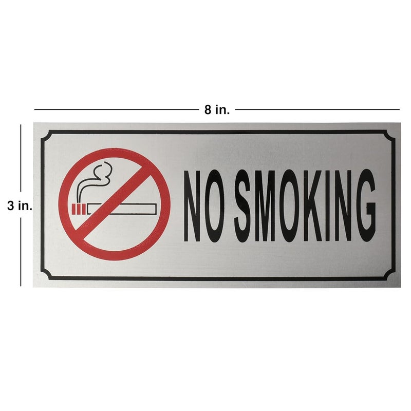 BUZZ COOL Metal No Smoking Stickers | No Smoking Sign Board Signage Sticker | Metallic Stainless Steel No Smoking Stickers for Wall, Doors Offices Malls etc. - Image 2