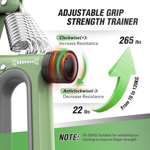 UDKI Blaze Orange Hand Grip Strengthener with Smart Timer & Counter, Adjustable Resistance 10-120kg, O-Shape Non-Slip Handle, Forearm, Wrist, & Arm Exerciser for Muscle Building & Injury Recovery - Image 3
