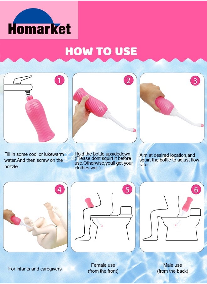 waterpulse - 450 ml Large Portable Shattaf Bidet Bottle Handheld Travel Toilet Shattaf Hand Spray Seat - Image 1