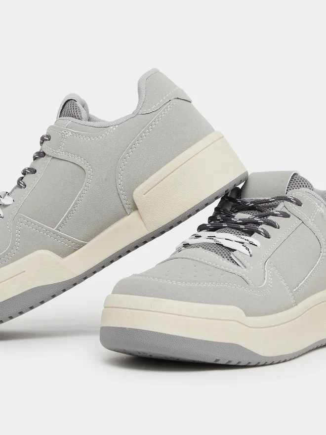 Styli  Styli Lace-Up Court Sneakers for Women | Best Price UAE