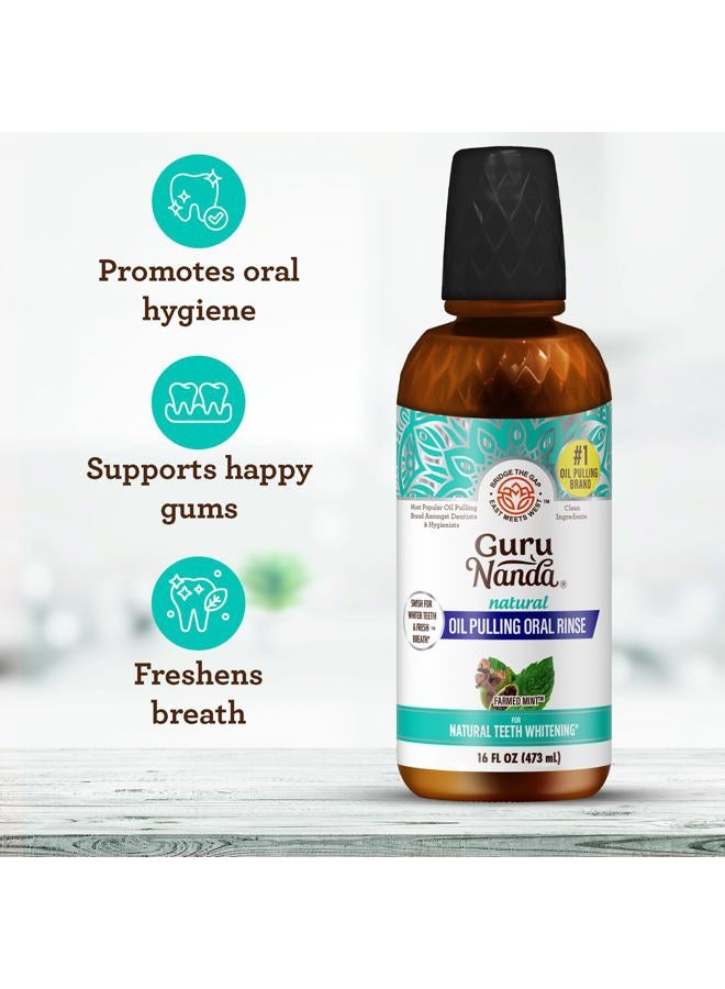GuruNanda CocoMint Oil Pulling Mouthwash for Complete Oral Hygiene, 7 Essential Oils & Vitamins for Happy Teeth & Gums & Fresh Breath, Alcohol-Free, 16 oz - Image 4