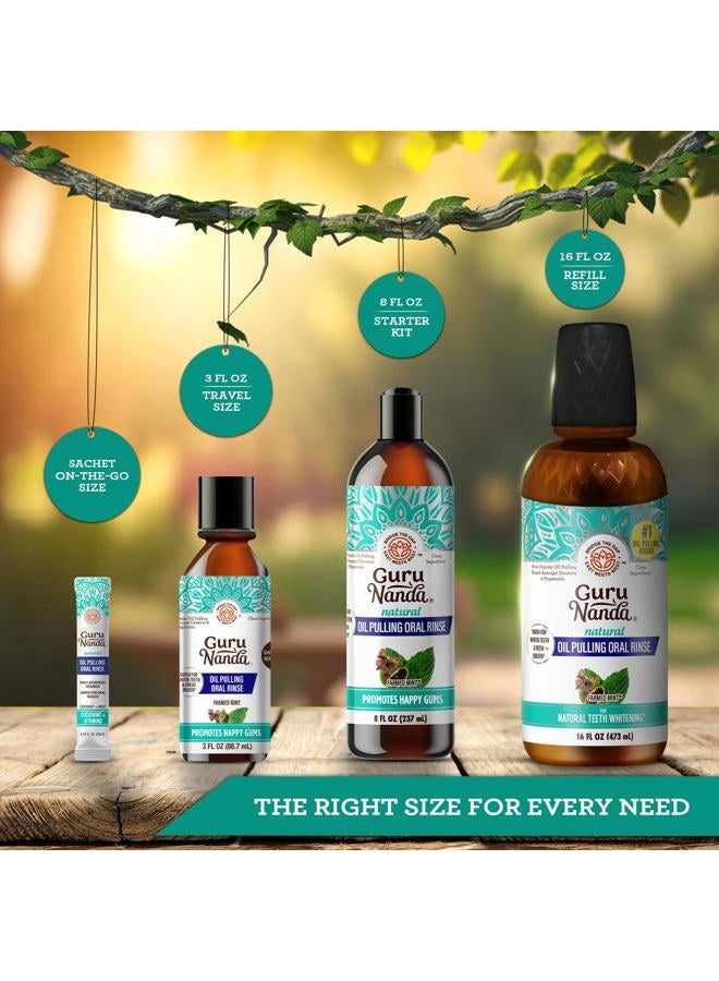 GuruNanda CocoMint Oil Pulling Mouthwash for Complete Oral Hygiene, 7 Essential Oils & Vitamins for Happy Teeth & Gums & Fresh Breath, Alcohol-Free, 16 oz - Image 2