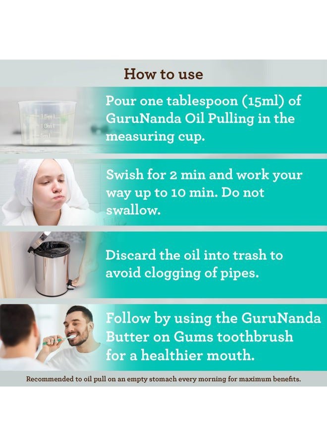 GuruNanda CocoMint Oil Pulling Mouthwash for Complete Oral Hygiene, 7 Essential Oils & Vitamins for Happy Teeth & Gums & Fresh Breath, Alcohol-Free, 16 oz - Image 5
