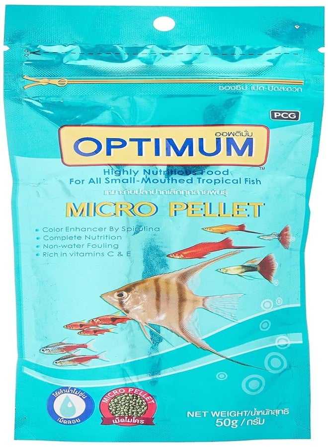 (India pet Shop) Optimum Micro Pallets Fish Food Dry, 50g - Image 1