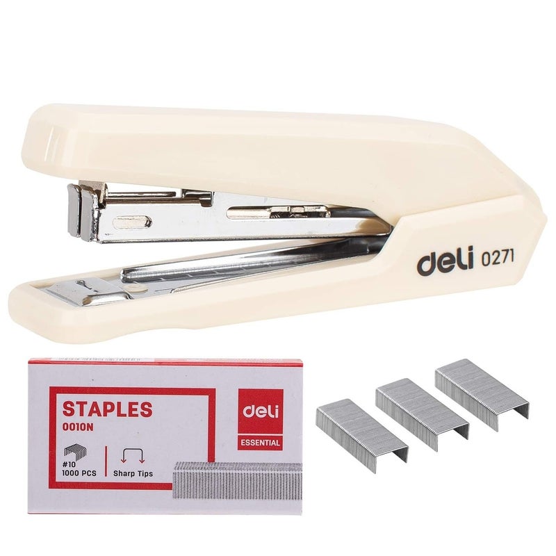 Deli W0272 Pro Series Office Stapler with 1000 No. 10 Staples (Light Grey x 2 Pcs) - Image 2