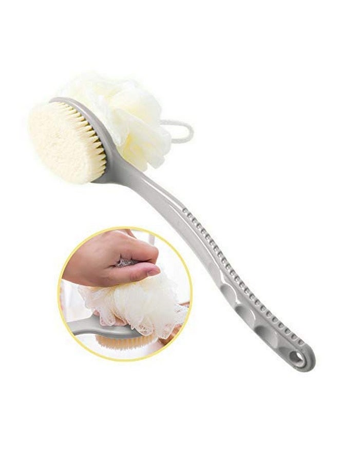 Nohunt NOHUNT Combo of Bath Sponge Round Loofah with Long Handle Back Scrubber for Men and Women with Foot Scrubber for Dead Skin Pedicure Tools for Feet Foot Scrubber for Women Callus Remover  - Image 2