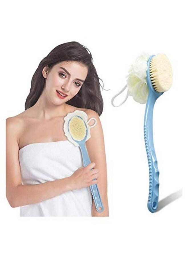 Nohunt NOHUNT Combo of Bath Sponge Round Loofah with Long Handle Back Scrubber for Men and Women with Foot Scrubber for Dead Skin Pedicure Tools for Feet Foot Scrubber for Women Callus Remover  - Image 3