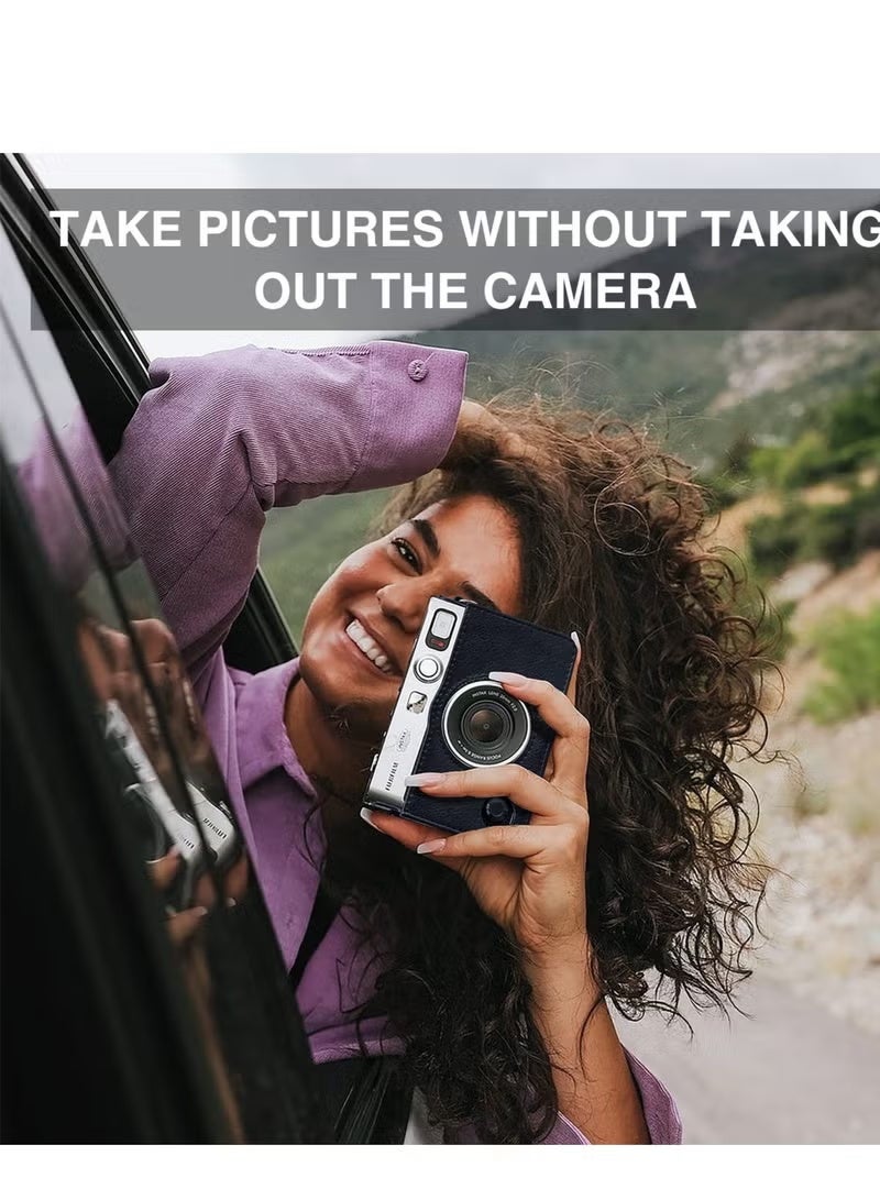 ZONBON Case for Fuji Mini EVO ,Camera Compatible Camera with Adjustable Shoulder Strap in Black Lychee Texture Horizontal Style - Image 4