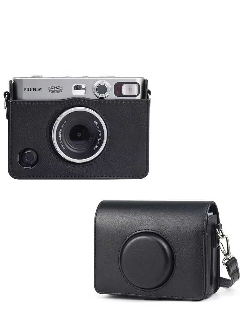 ZONBON Case for Fuji Mini EVO ,Camera Compatible Camera with Adjustable Shoulder Strap in Black Lychee Texture Horizontal Style - Image 1
