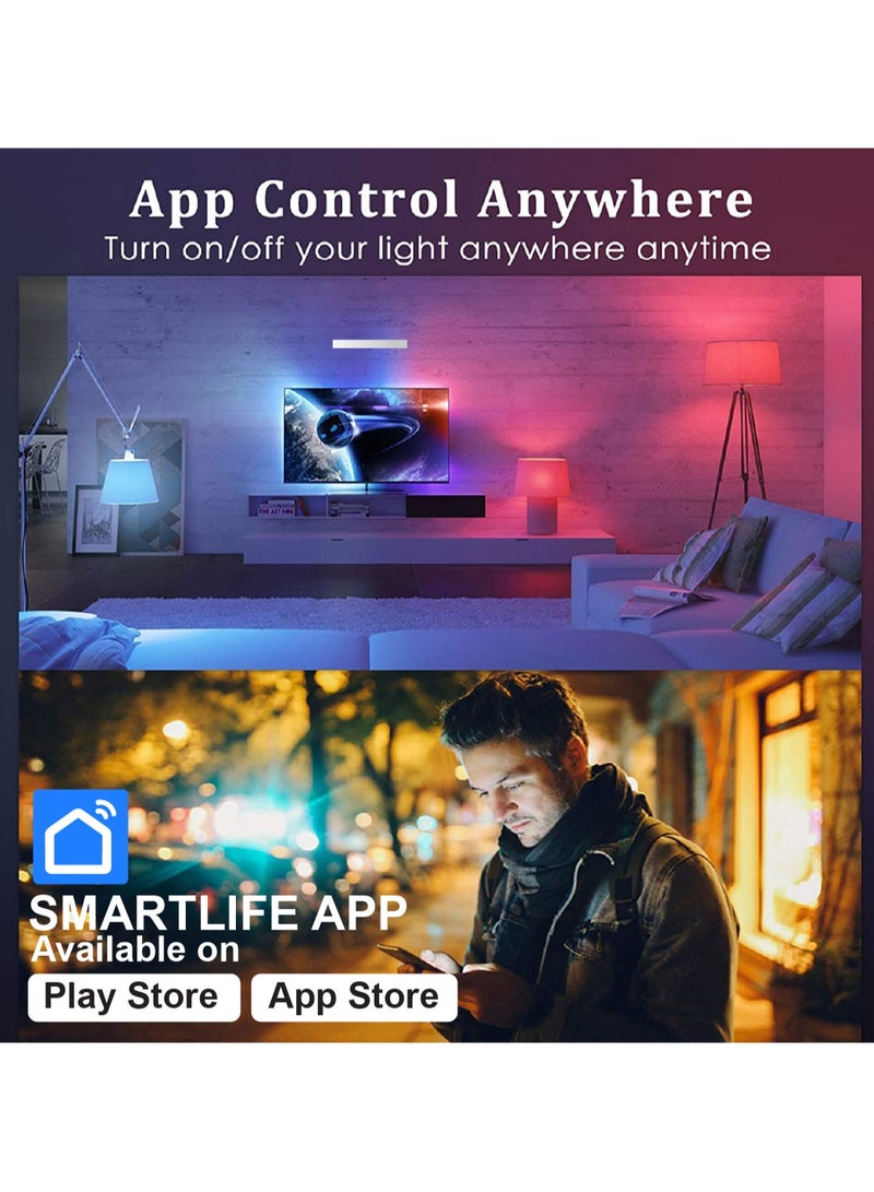 SASKA Smart LED Wi-Fi Bulb E27 (10W) - RGB Colors + Warm & Cool White, Adjustable Brightness, Compatible with Voice Assistant (8 Pack) - Image 3