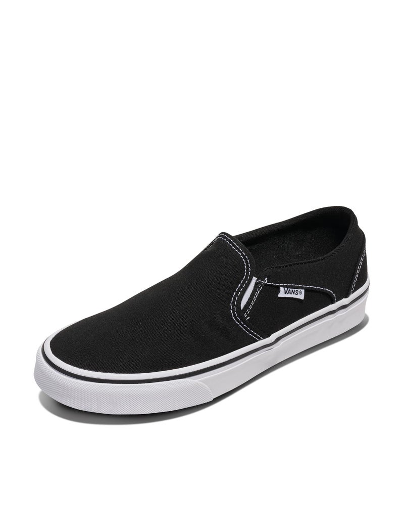 Vans Women's Asher Slip-On Shoe - Casual Sneakers for Walking, Fashion & Work. (Canvas) Black/White. 9.5 - Image 1