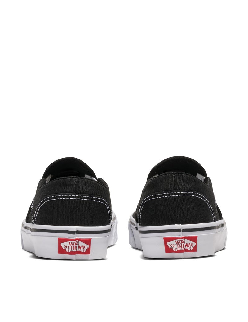 Vans Women's Asher Slip-On Shoe - Casual Sneakers for Walking, Fashion & Work. (Canvas) Black/White. 9.5 - Image 3