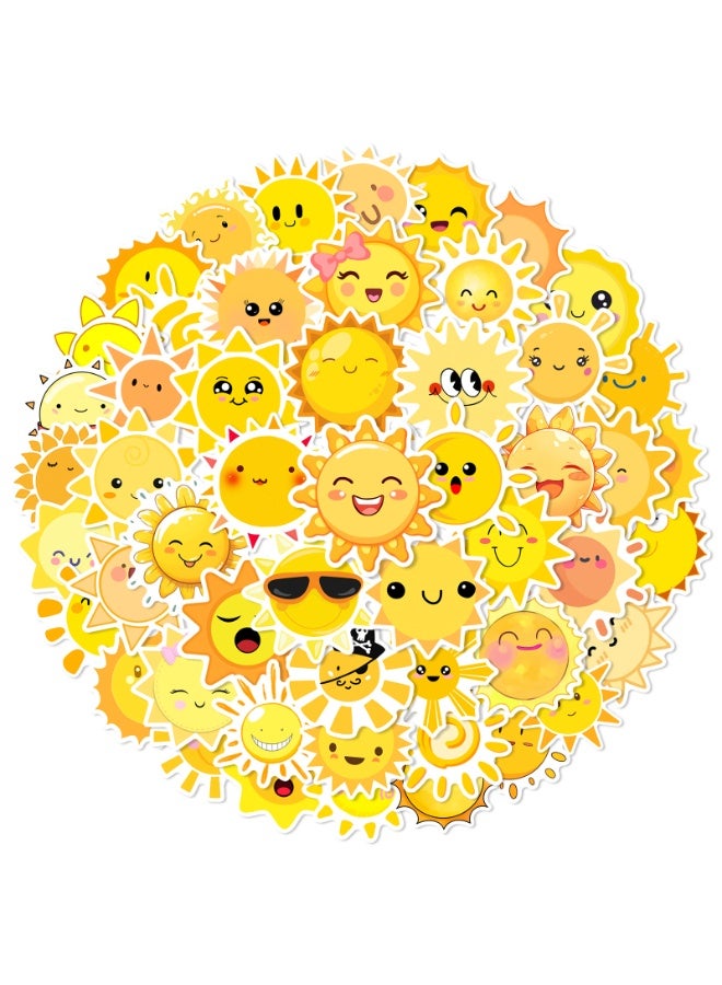 NIBEMINENT 50 Pcs Cartoon Little Sun Deco Kit Waterproof Stickers, High Definition Printing Bright Colors, Suitable for Laptop Skateboard Luggage Water Bottle Guitar DIY - Image 2