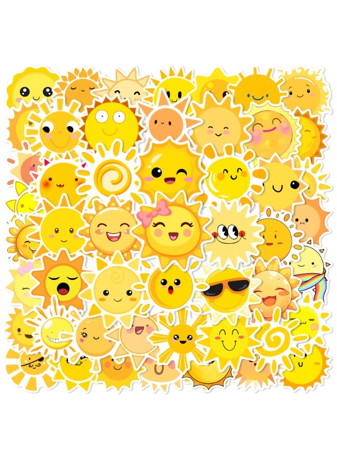 NIBEMINENT 50 Pcs Cartoon Little Sun Deco Kit Waterproof Stickers, High Definition Printing Bright Colors, Suitable for Laptop Skateboard Luggage Water Bottle Guitar DIY - Image 1