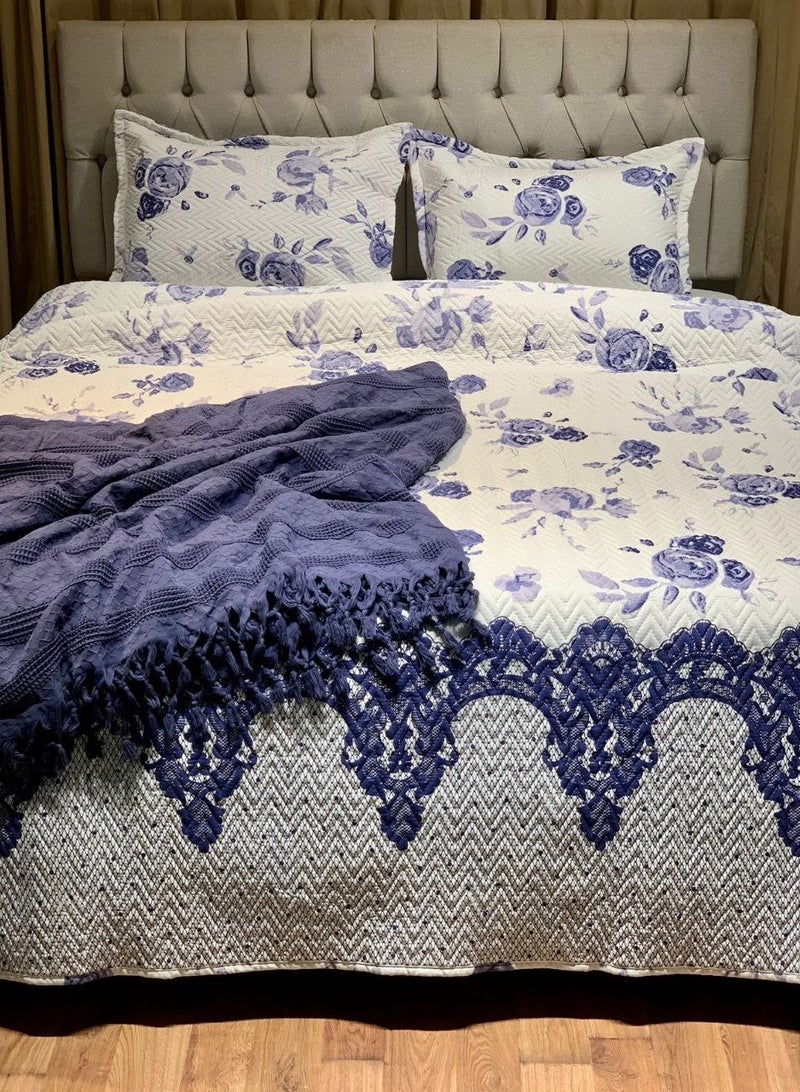 فاميلي بيد كوفرتة كابتونيه مشجر قطن 3 قطع مقاس 240×240 سم موديل 191 من فاميلي بد - Image 1