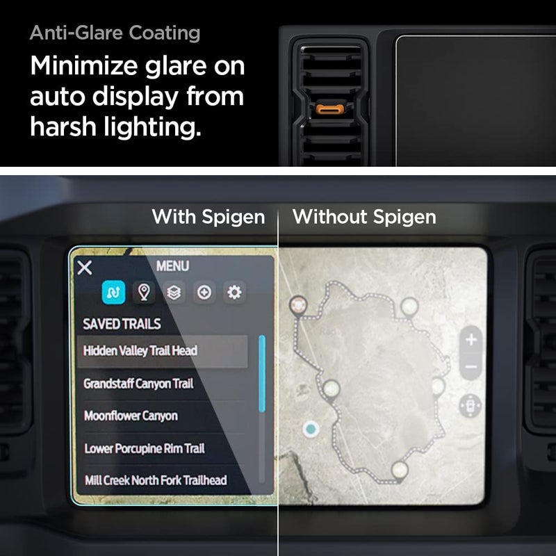 Spigen Tempered Glass Screen Protector [GlasTR Slim] designed for Ford Bronco (2021/2022/2023/2024/2025) 12 inch Dashboard Touchscreen - Matte/Anti Finger Print - Image 4