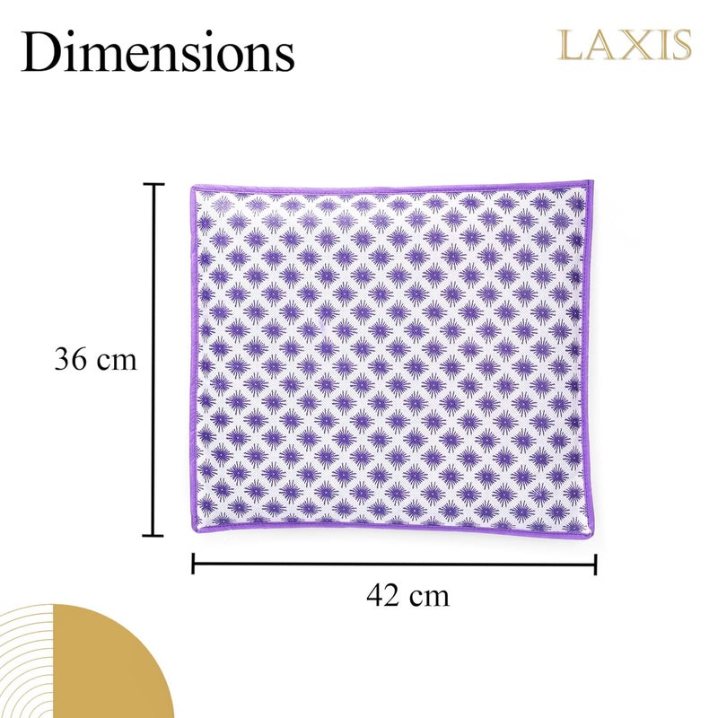 LAXIS ® Non-Woven Printed Single Saree Cover, Saree Bag Pack of 10Pcs, Transparent Saree Covers With Zip, Saree Covers For Storage, Wardrobe Organiser, Size-36x42x2cm (Purple) - Image 2