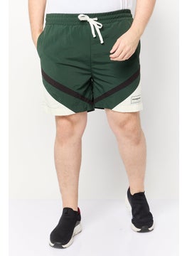 The Giving Movement Men Brand Logo Basic Shorts, Dark Green  - Image 1